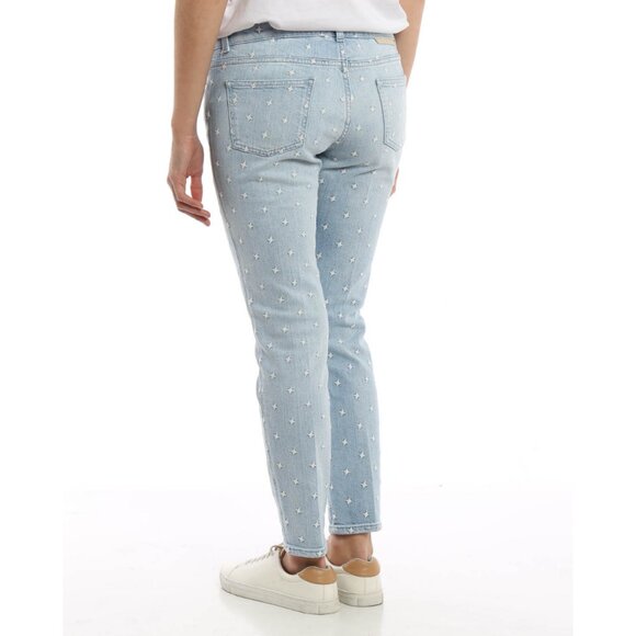 Stella McCartney Star Embroidered Slim Skinny Boyfriend Denim Jeans Mid/Low Rise - Picture 11 of 13